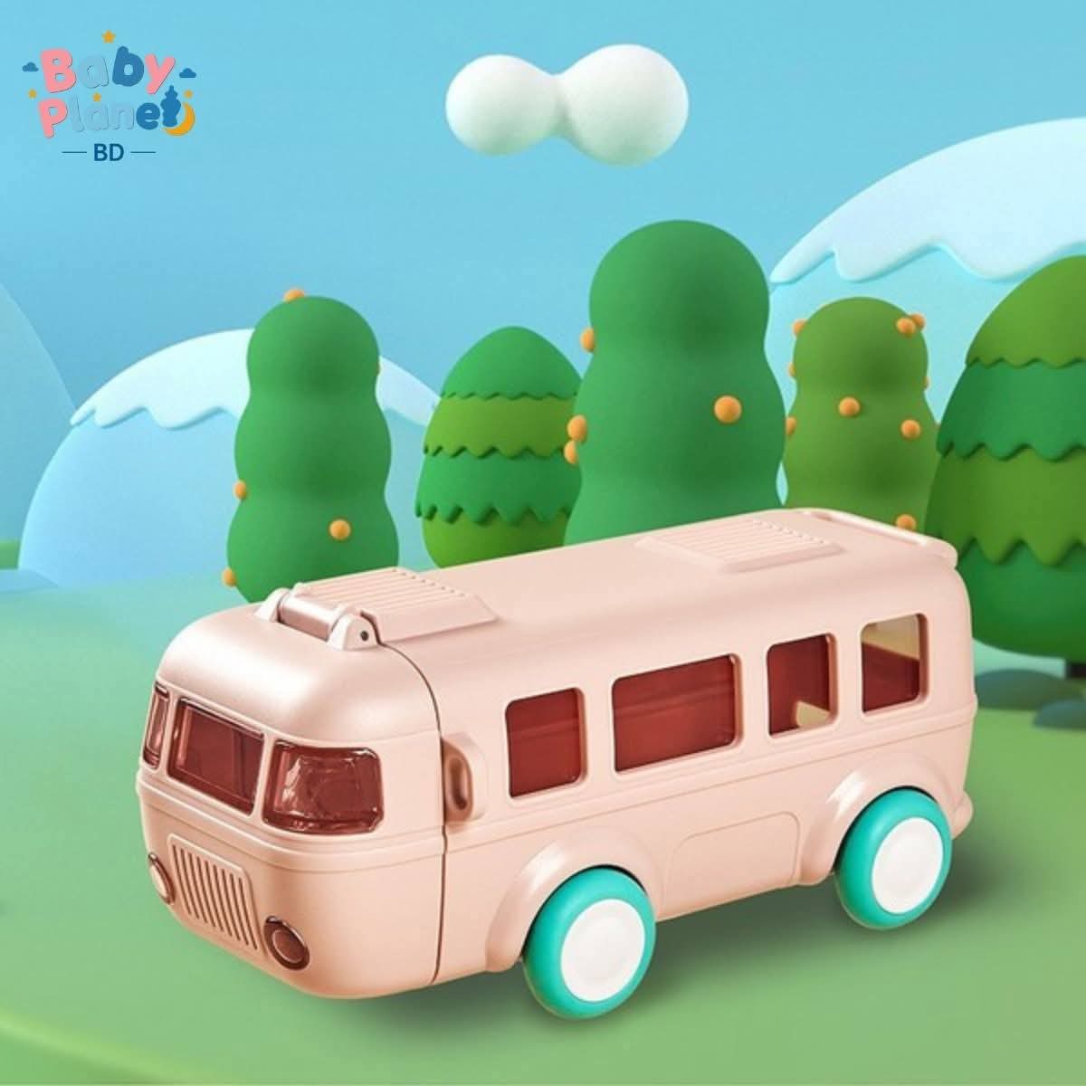 Toy Bus Shaped Kids Water Bottle with Straw
